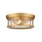 Z-Lite Clarion 3 Light Flush Mount, Olde Brass & Inner Clear Water & Outer Clear 493F3-OBR - alternate 1
